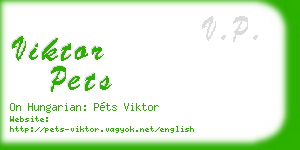 viktor pets business card